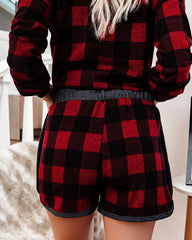 Bedtime Stories Buffalo Plaid Pocketed Knit Shorts - FINAL SALE InsStreet