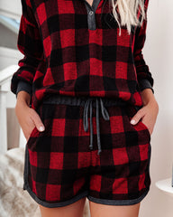 Bedtime Stories Buffalo Plaid Pocketed Knit Shorts - FINAL SALE InsStreet