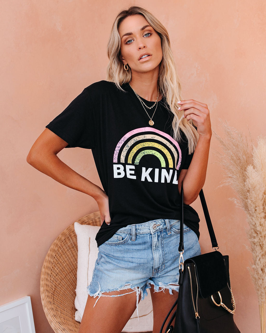 Be Kind Cotton Blend Rainbow Tee InsStreet