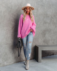 Belfair Fuzzy Knit Sweater - Pink - FINAL SALE InsStreet