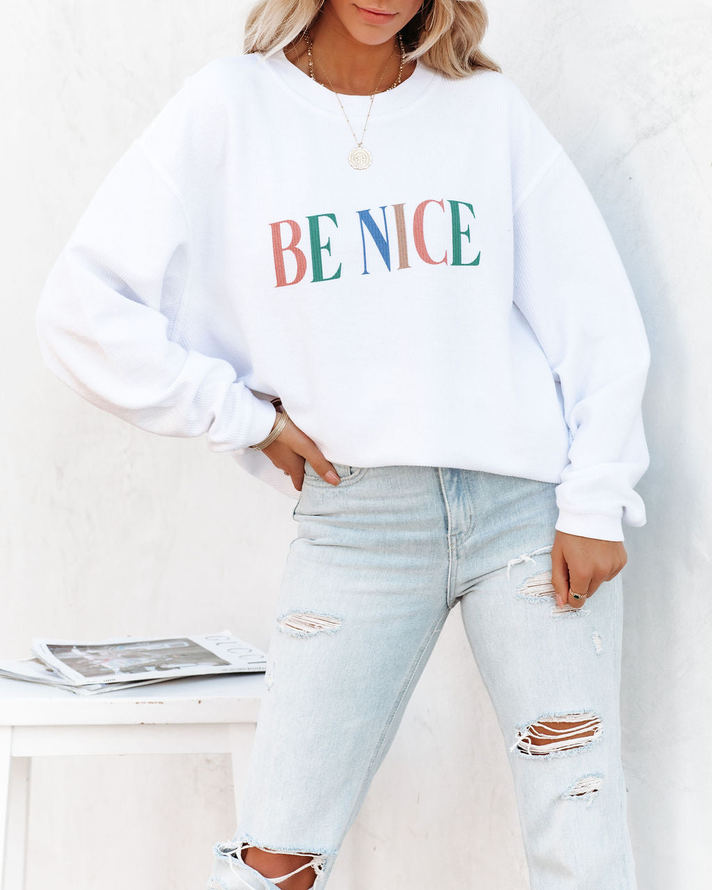 Be Nice Cotton Corded Pullover InsStreet