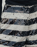 Benja High Rise Striped Sequin Shorts InsStreet