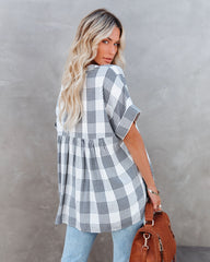 Be Organic Plaid Relaxed Top InsStreet