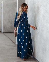 Be Spontaneous Embroidered Maxi Dress - Navy InsStreet