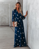 Be Spontaneous Embroidered Maxi Dress - Navy InsStreet