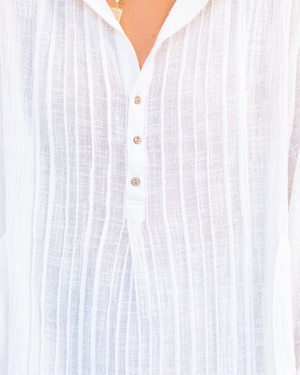 Bessie Cotton Pocketed Pintuck Button Down Top - FINAL SALE InsStreet