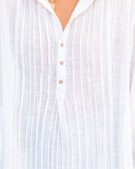 Bessie Cotton Pocketed Pintuck Button Down Top - FINAL SALE InsStreet