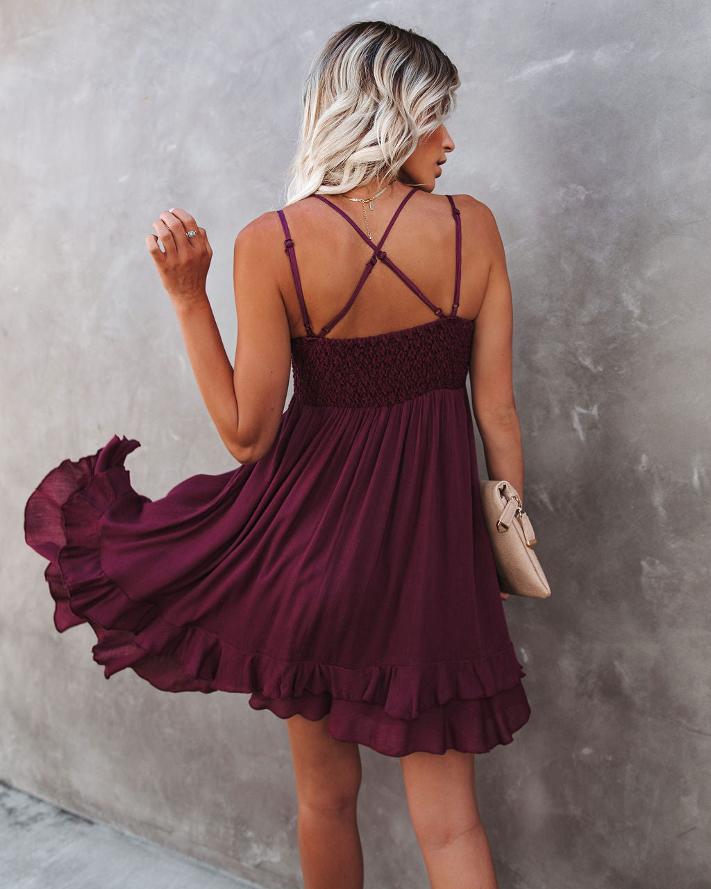 Best Of My Love Pocketed Lace Ruffle Dress - Plum InsStreet