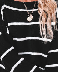 Beth Striped Knit Sweater - Black - FINAL SALE InsStreet