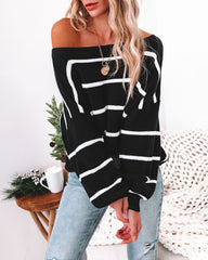 Beth Striped Knit Sweater - Black - FINAL SALE InsStreet