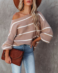 Beth Striped Knit Sweater - Tan - FINAL SALE InsStreet