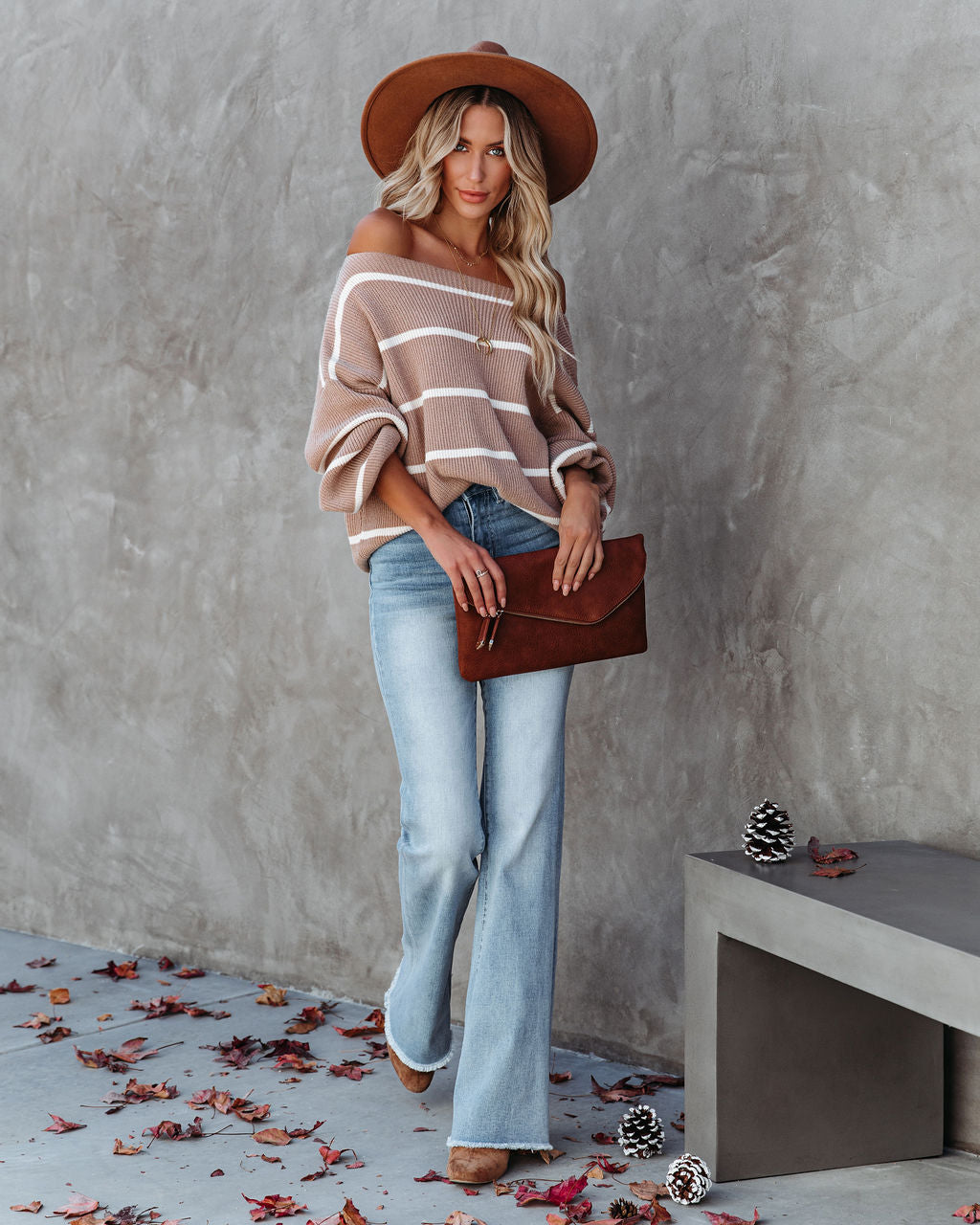 Beth Striped Knit Sweater - Tan - FINAL SALE InsStreet