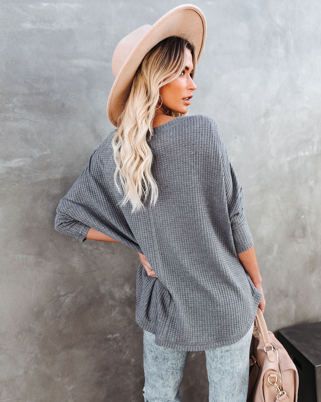 Between Us Thermal Knit Top - Charcoal - FINAL SALE InsStreet