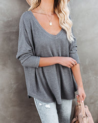 Between Us Thermal Knit Top - Charcoal - FINAL SALE InsStreet