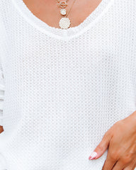 Between Us Thermal Knit Top - White InsStreet