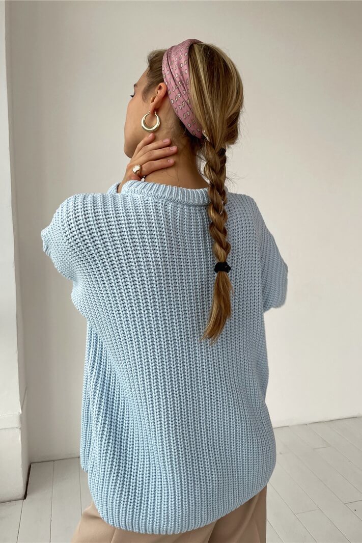 Loose Candy Color Round Neck Sweater Ins street