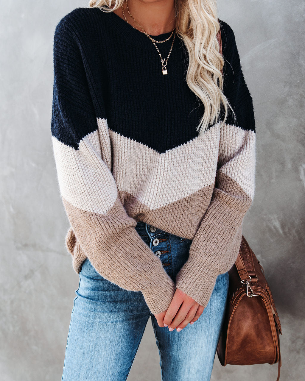 Bia Chevron Knit Sweater InsStreet