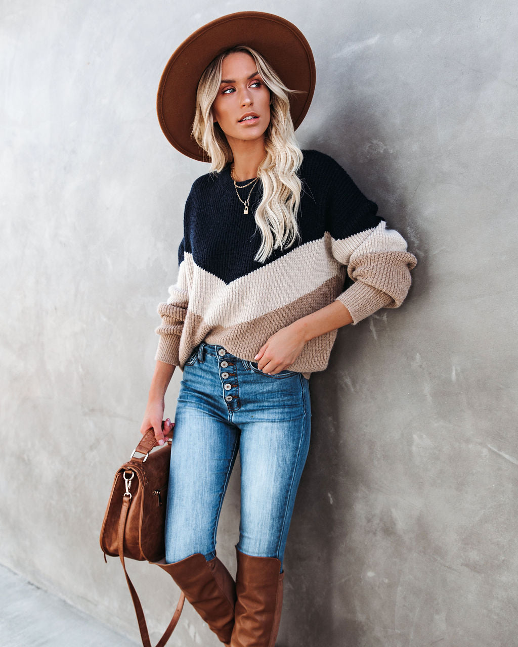 Bia Chevron Knit Sweater – InsStreet
