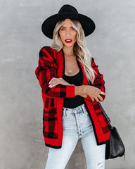 Black Rock Pocketed Plaid Cardigan - FINAL SALE InsStreet