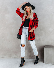 Black Rock Pocketed Plaid Cardigan - FINAL SALE InsStreet