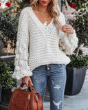 Blanket Of Snow Handmade Chunky Knit Sweater - Soy Milk - FINAL SALE InsStreet