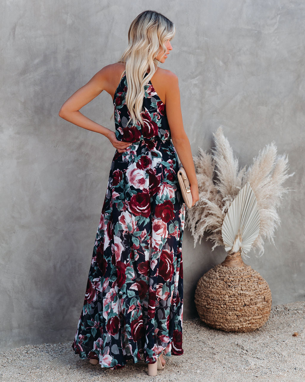 Bloomed Halter Maxi Dress InsStreet