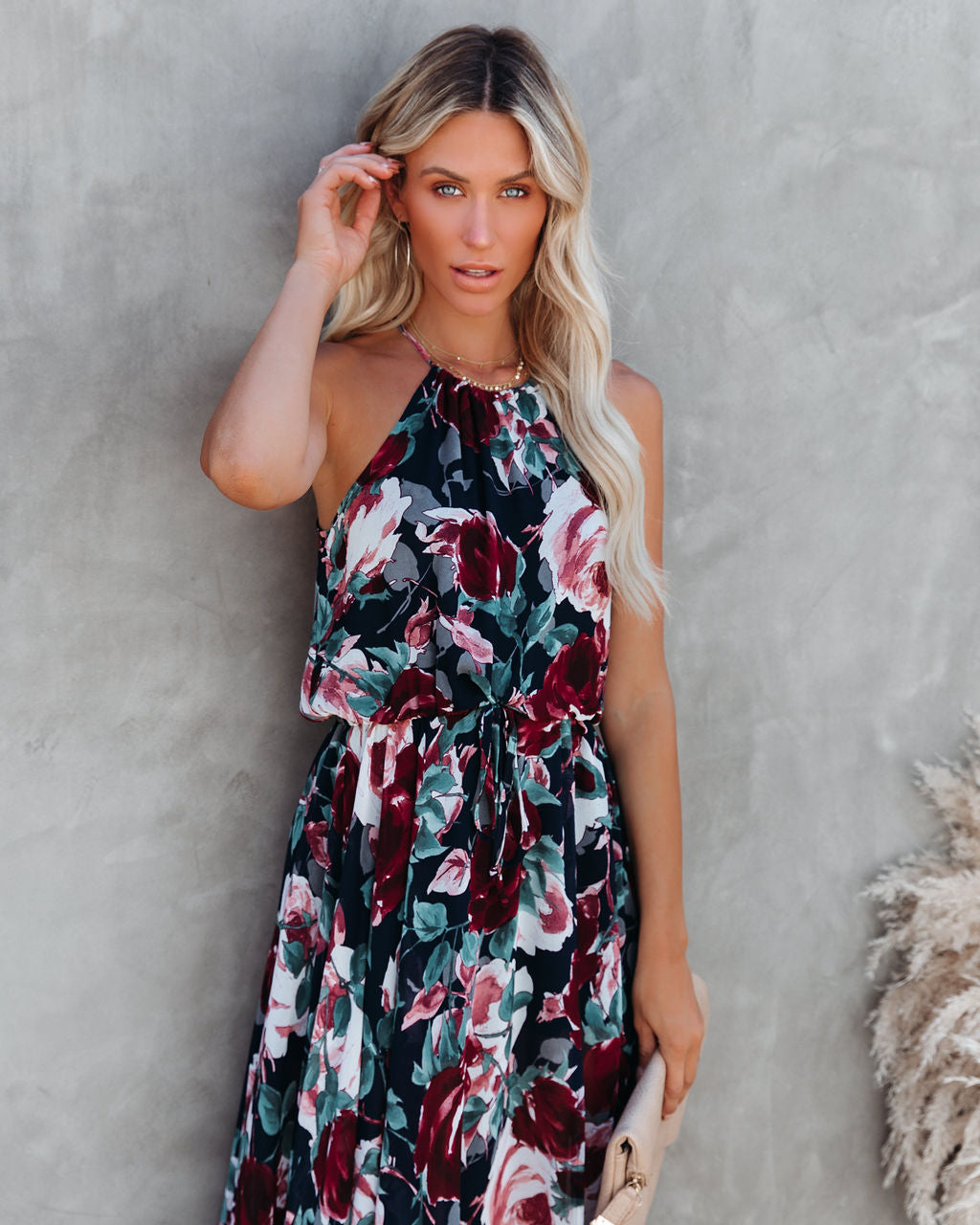 Bloomed Halter Maxi Dress InsStreet