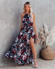 Bloomed Halter Maxi Dress InsStreet