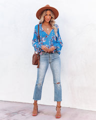 Blue Ivy Smocked Tassel Blouse - Azure InsStreet