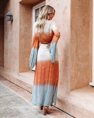 Boheme Ombre Beaded Slit Maxi Skirt InsStreet