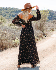 Bold Blooms Smocked Off The Shoulder Maxi Dress - FINAL SALE InsStreet