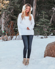 Bonnie Cotton Relaxed Knit Sweater - White - FINAL SALE InsStreet