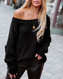Bonnie Cotton Relaxed Knit Sweater - Black - FINAL SALE InsStreet