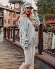 Bonnie Cotton Relaxed Knit Sweater - Grey - FINAL SALE InsStreet