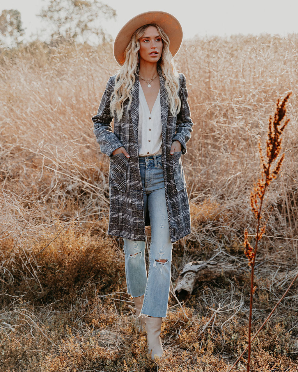 Boulder Pocketed Plaid Coat InsStreet