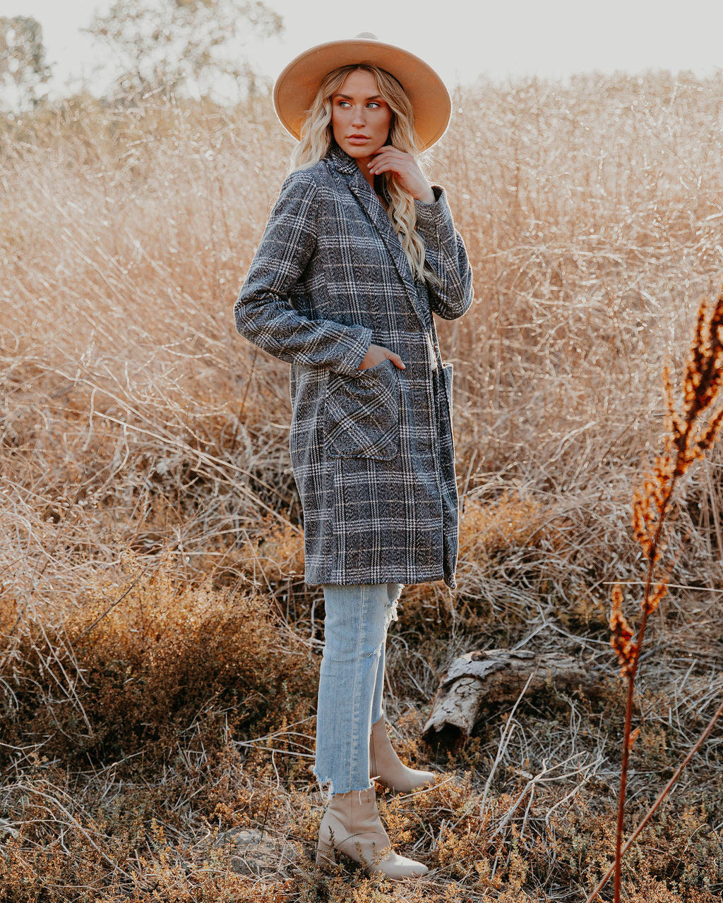 Boulder Pocketed Plaid Coat InsStreet