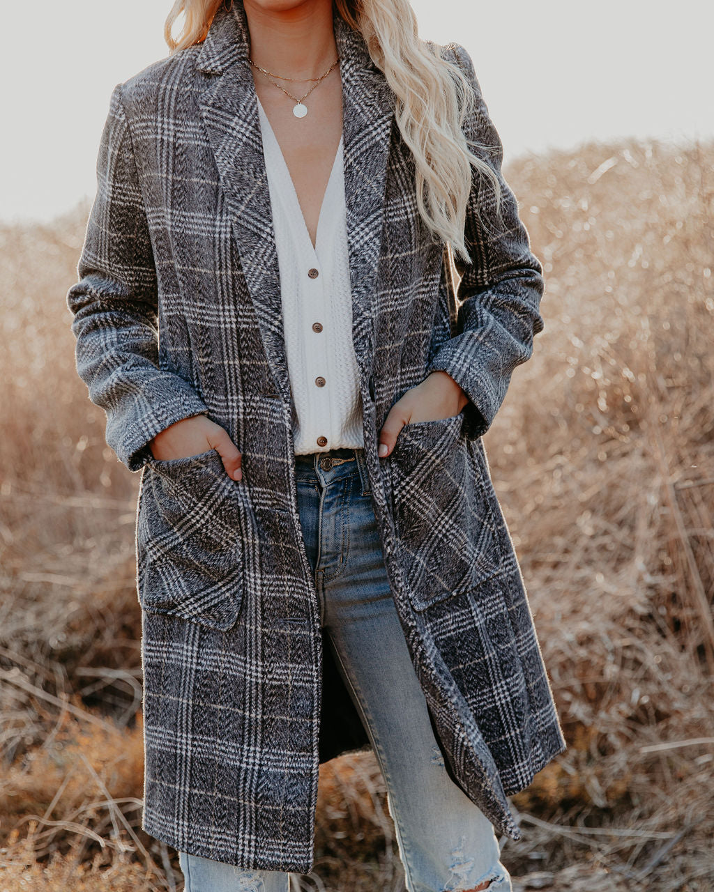 Boulder Pocketed Plaid Coat InsStreet