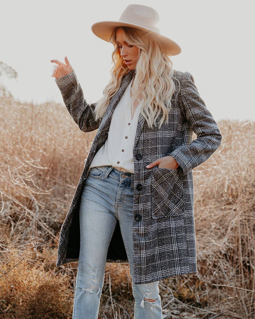 Boulder Pocketed Plaid Coat InsStreet