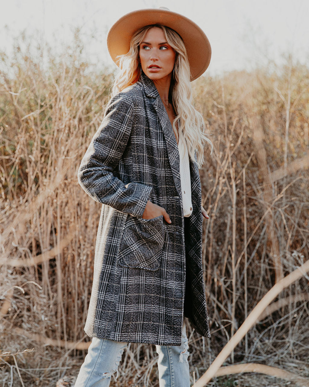 Boulder Pocketed Plaid Coat InsStreet