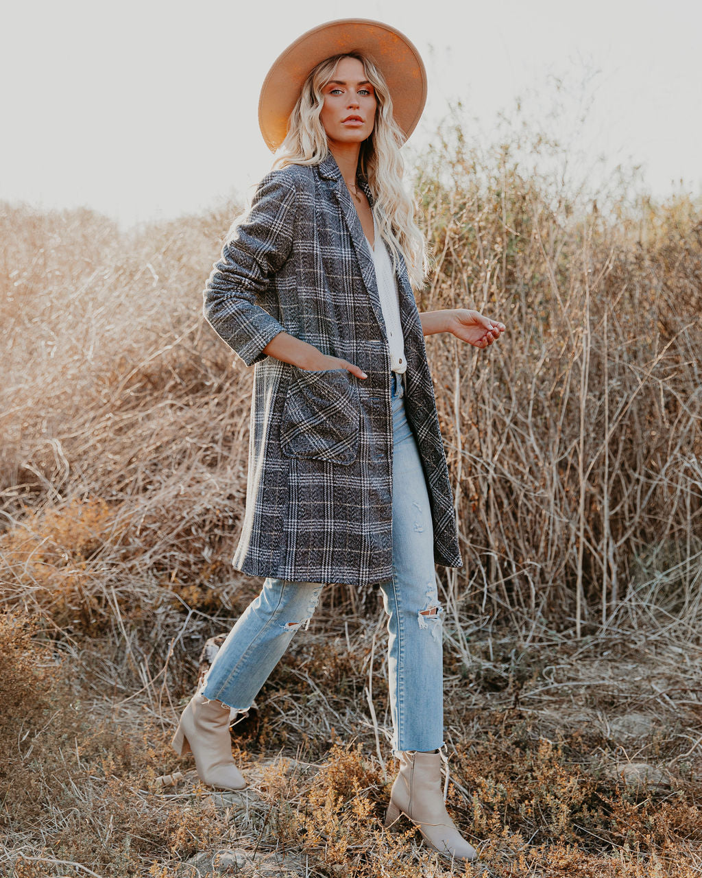 Boulder Pocketed Plaid Coat InsStreet