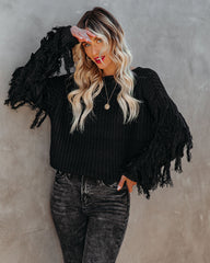 Bowman Fringe Knit Sweater - Black InsStreet