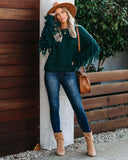 Bowman Fringe Knit Sweater - Hunter Green InsStreet