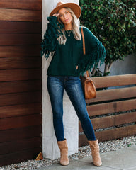 Bowman Fringe Knit Sweater - Hunter Green InsStreet