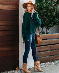 Bowman Fringe Knit Sweater - Hunter Green InsStreet