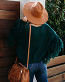 Bowman Fringe Knit Sweater - Hunter Green InsStreet