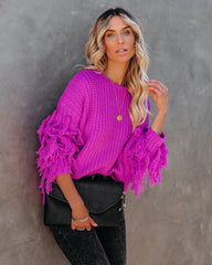 Bowman Fringe Knit Sweater - Orchid InsStreet