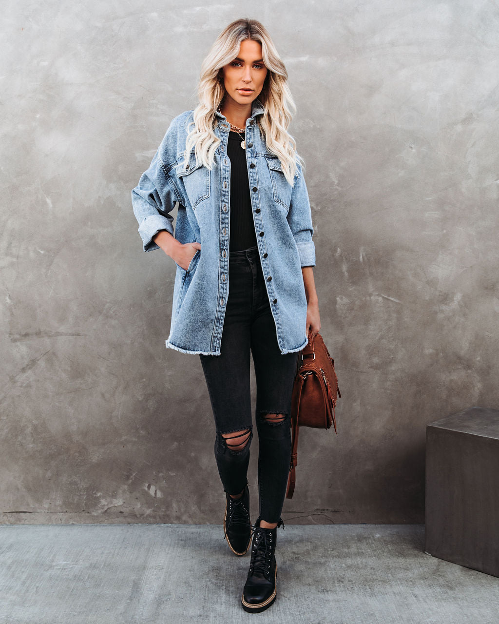 Boyd Pocketed Denim Shacket InsStreet