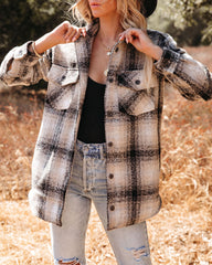 Branch Out Pocketed Plaid Shacket - FINAL SALE Insstreet