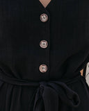 Brandy Linen Blend Pocketed Jumpsuit - Black - FINAL SALE Insstreet