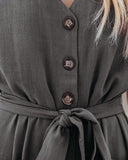 Brandy Linen Blend Pocketed Jumpsuit - Charcoal - FINAL SALE Insstreet